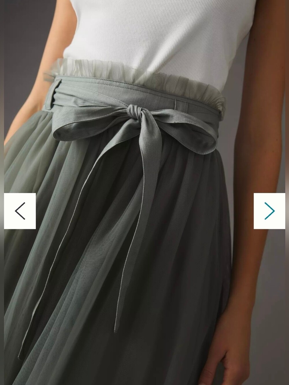 Anthropologie Pilcro Tulle Skirt ruffled hem waist tie  Size Small - Picture 2 of 16
